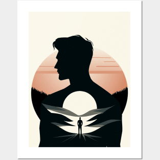 man silhouette Posters and Art